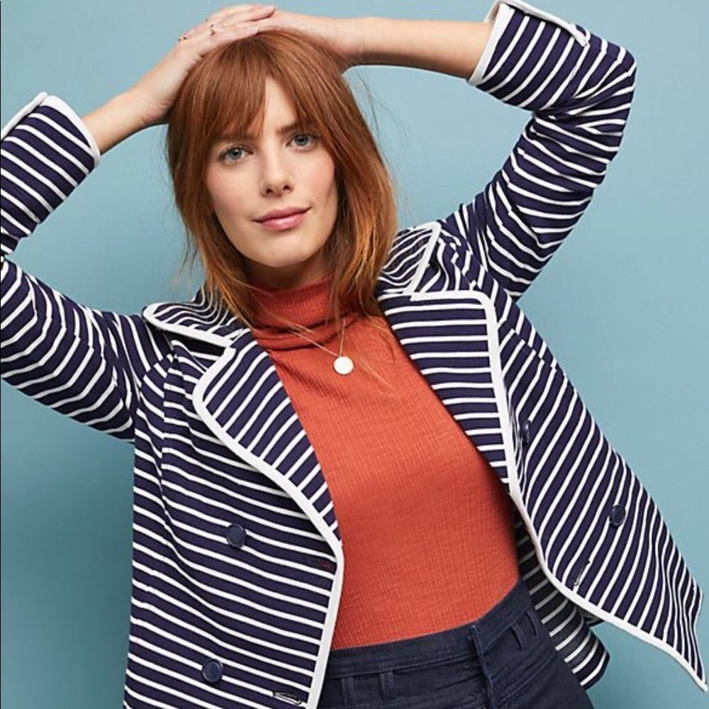 Anthropologie Nautical Striped Jacket